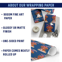 Easily Distracted By Cow And Coffee Wrapping Paper Roll Funny Highland Cow - Wonder Print Shop