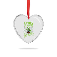 Easily Distracted By Plants Heart Crystal Glass Ornament Funny Gardening Lover Gift - Wonder Print Shop