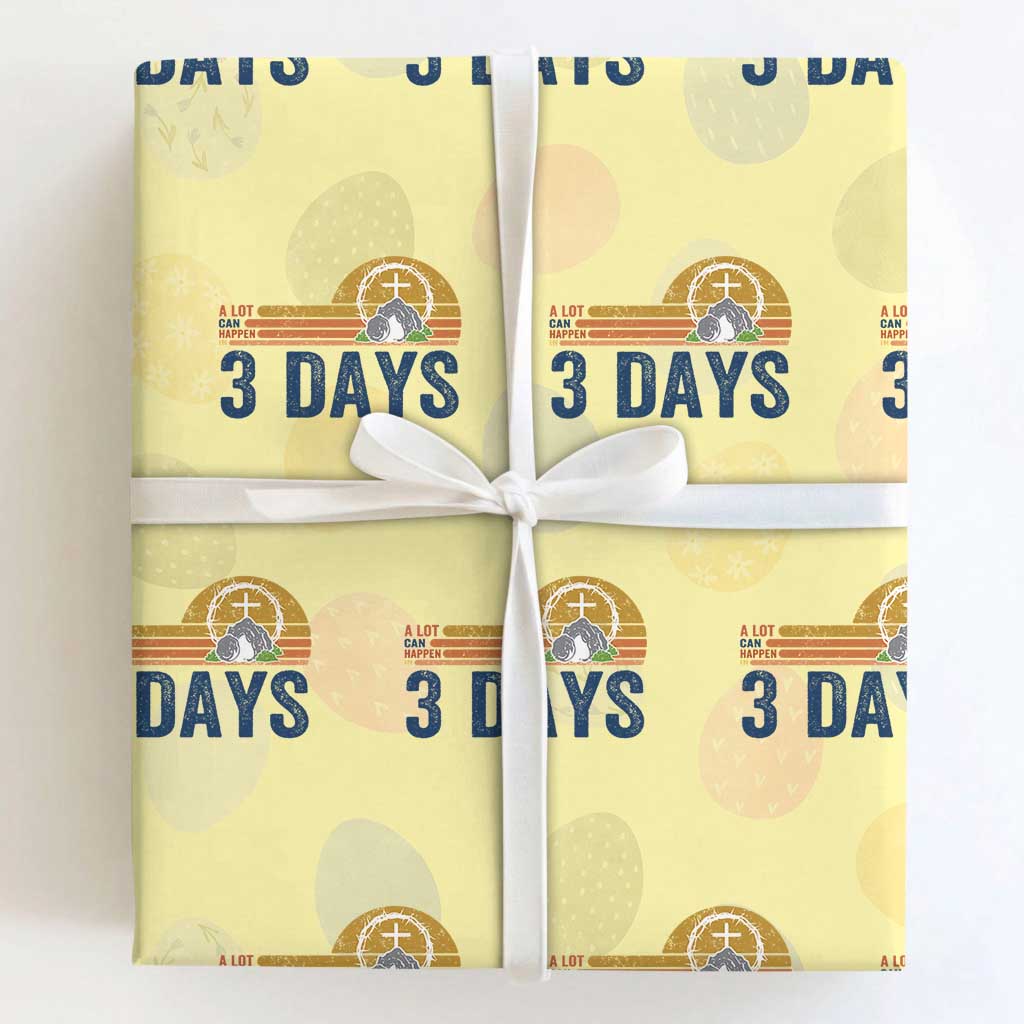 Easter A Lot Can Happen in 3 Days Wrapping Paper Roll Retro Religious Easter Christian