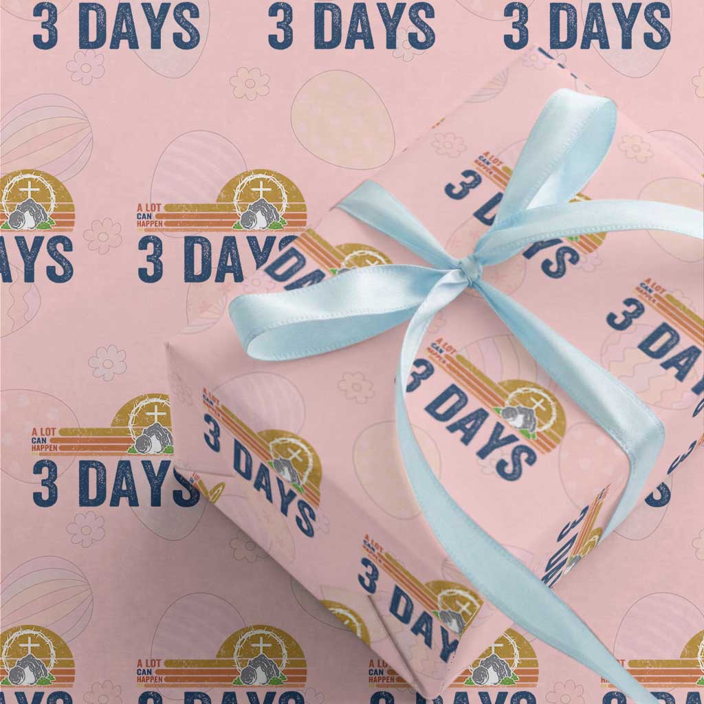 Easter A Lot Can Happen in 3 Days Wrapping Paper Roll Retro Religious Easter Christian