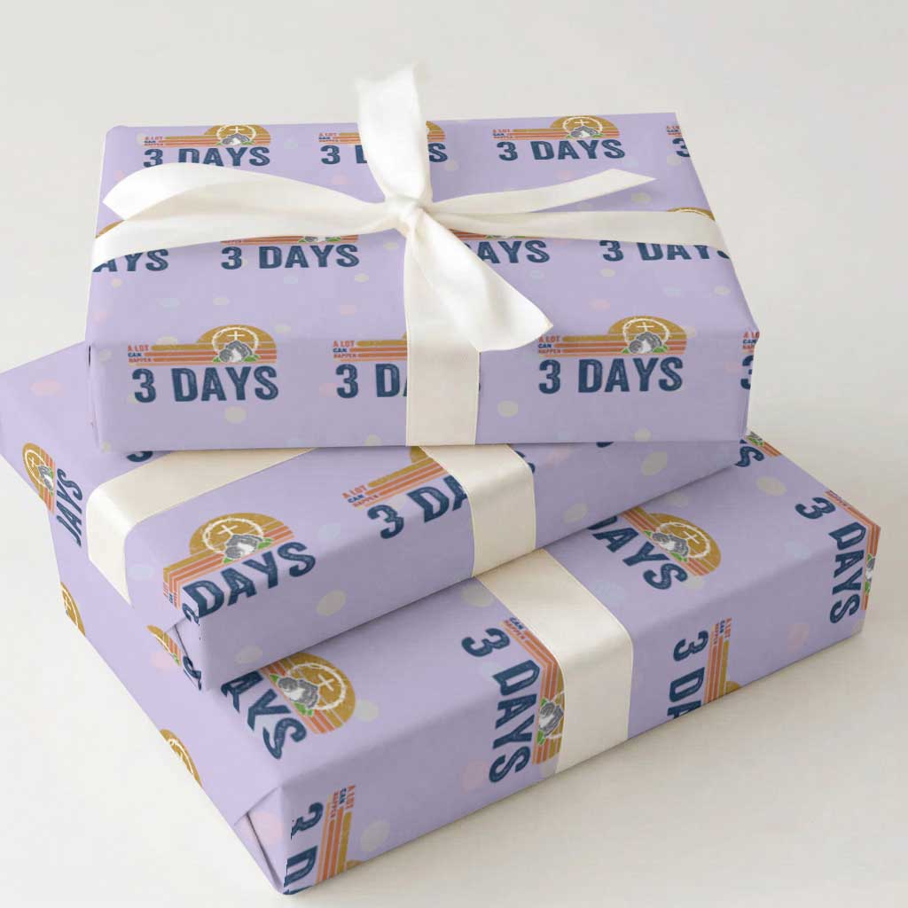 Easter A Lot Can Happen in 3 Days Wrapping Paper Roll Retro Religious Easter Christian
