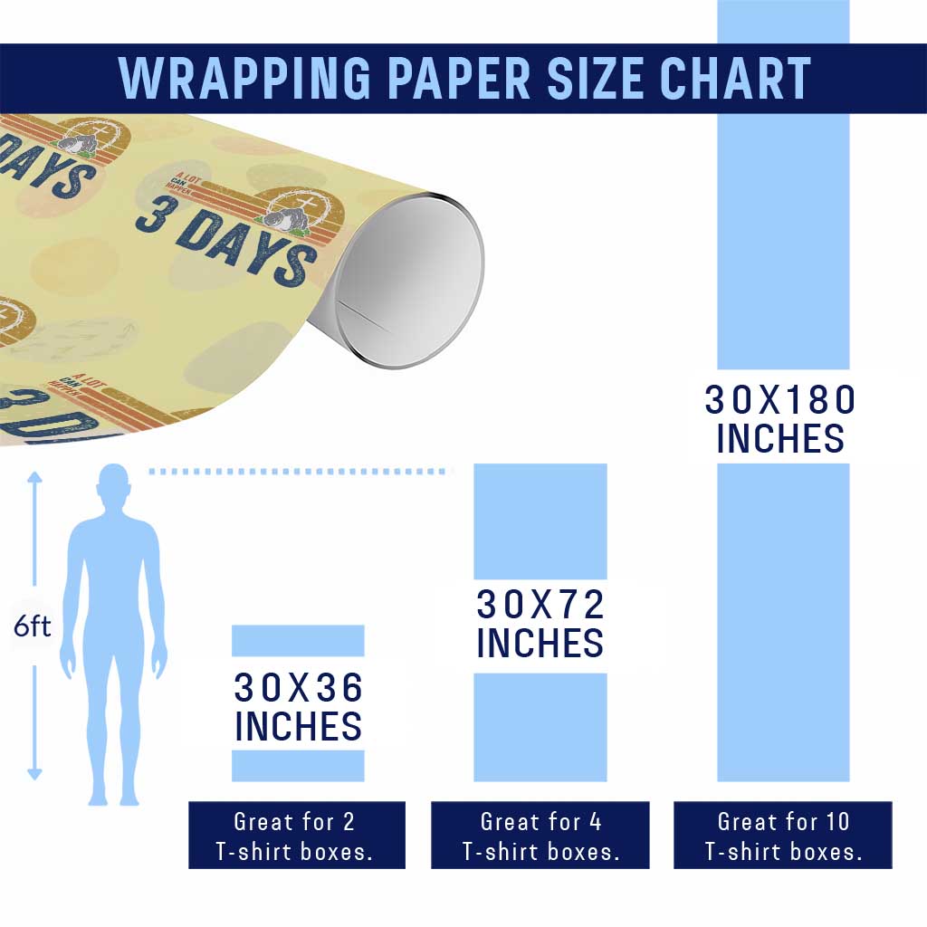 Easter A Lot Can Happen in 3 Days Wrapping Paper Roll Retro Religious Easter Christian