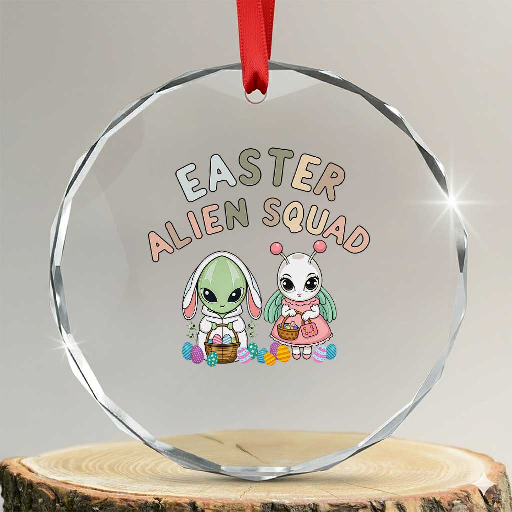 Easter Alien Squad Crystal Glass Ornament Funny UFO Lover Gift