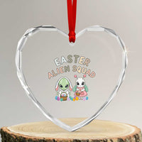 Easter Alien Squad Heart Crystal Glass Ornament Funny UFO Lover Gift