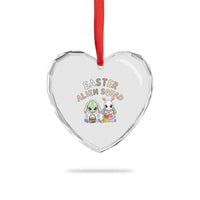 Easter Alien Squad Heart Crystal Glass Ornament Funny UFO Lover Gift