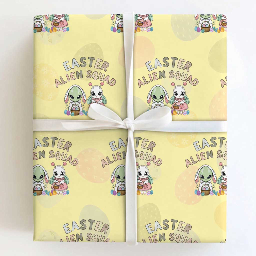 Easter Alien Squad Wrapping Paper Roll Funny UFO Lover Gift