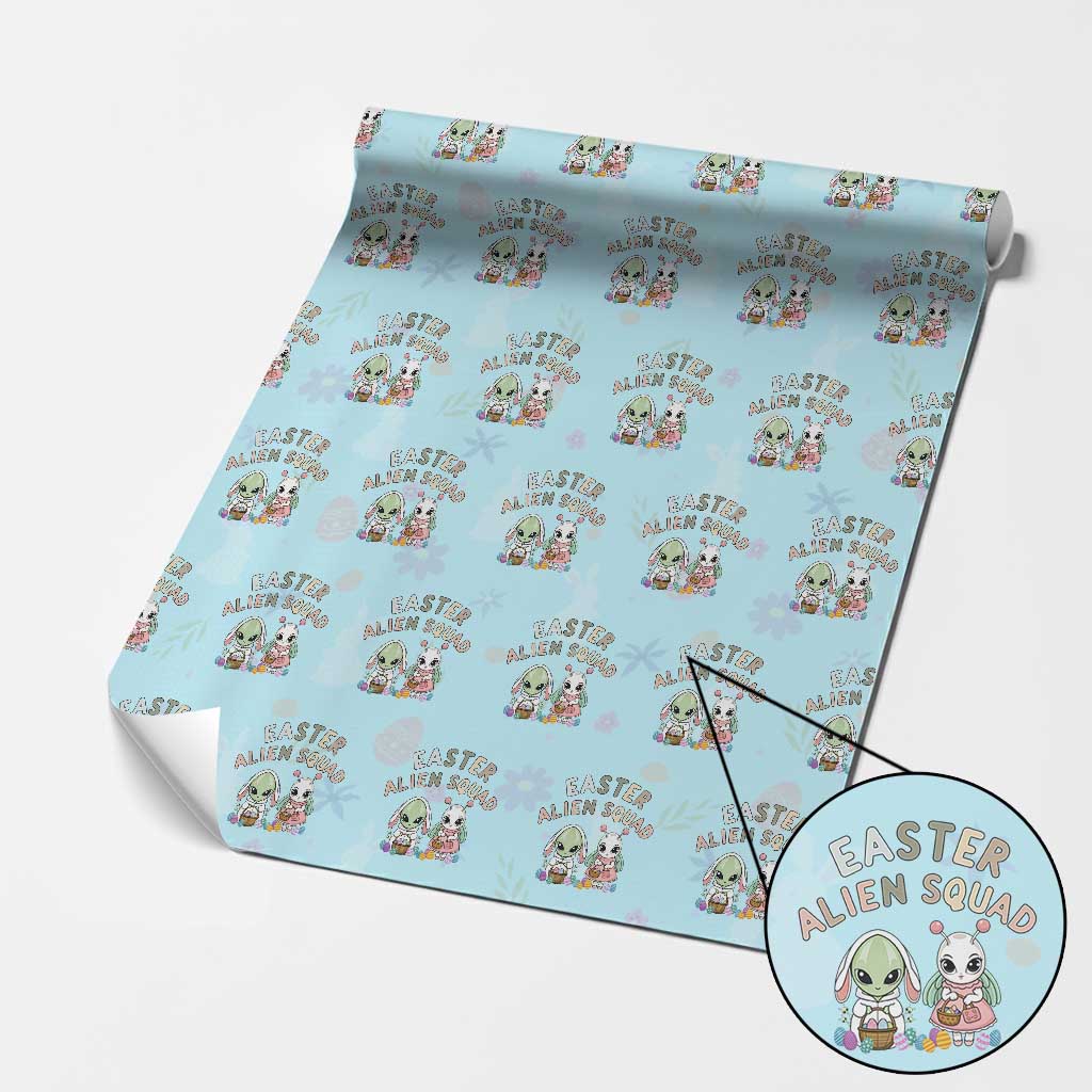 Easter Alien Squad Wrapping Paper Roll Funny UFO Lover Gift