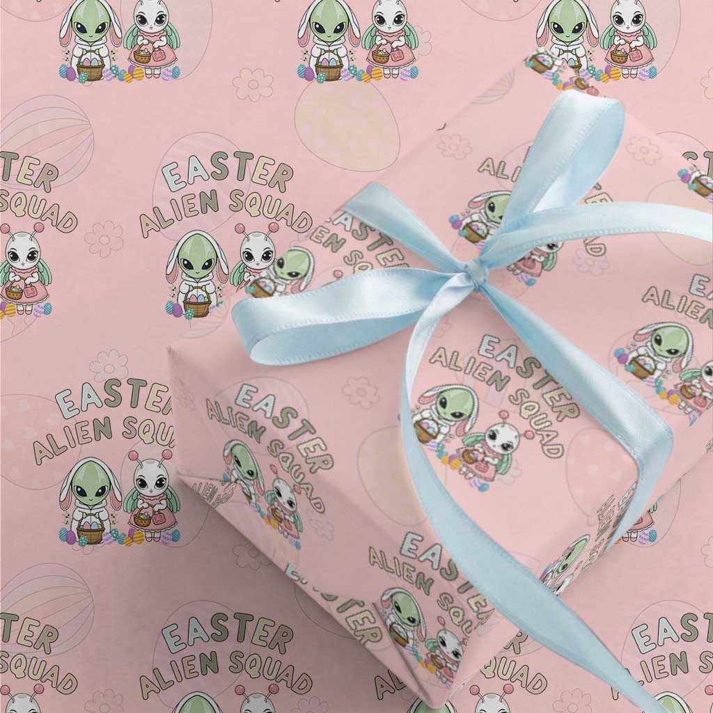 Easter Alien Squad Wrapping Paper Roll Funny UFO Lover Gift