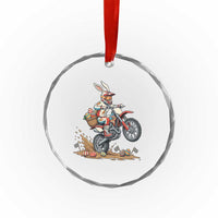 Easter Bunny Dirt Bike Rider Funny Motocross Rabbit Graphic Crystal Glass Ornament Cool Off Road Racing Egg Hunt