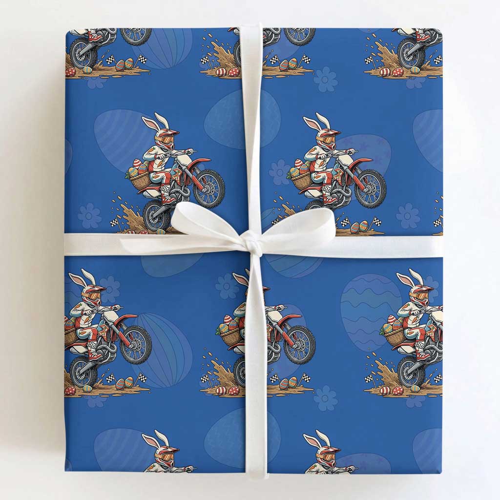 Easter Bunny Dirt Bike Rider Funny Motocross Rabbit Graphic Wrapping Paper Roll Cool Off Road Racing Egg Hunt