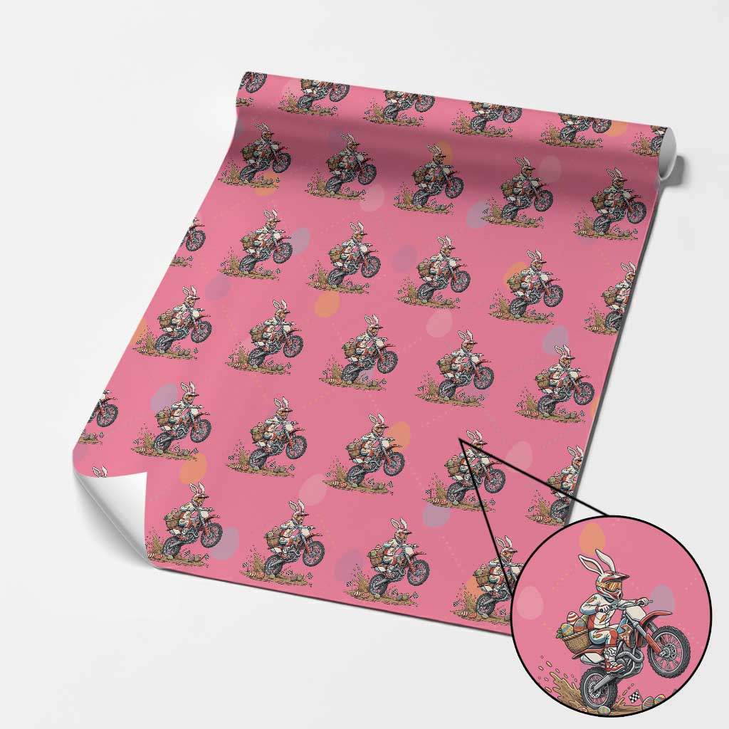 Easter Bunny Dirt Bike Rider Funny Motocross Rabbit Graphic Wrapping Paper Roll Cool Off Road Racing Egg Hunt