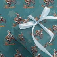 Easter Bunny Dirt Bike Rider Funny Motocross Rabbit Graphic Wrapping Paper Roll Cool Off Road Racing Egg Hunt