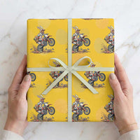 Easter Bunny Dirt Bike Rider Funny Motocross Rabbit Graphic Wrapping Paper Roll Cool Off Road Racing Egg Hunt