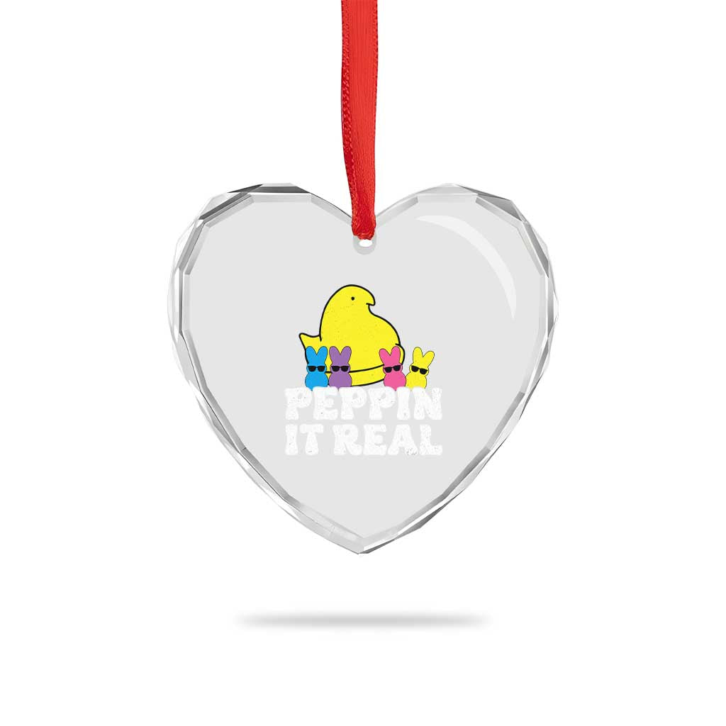 Easter Bunny Heart Crystal Glass Ornament Peepin It Real Rabbit Candy Easter - Wonder Print Shop