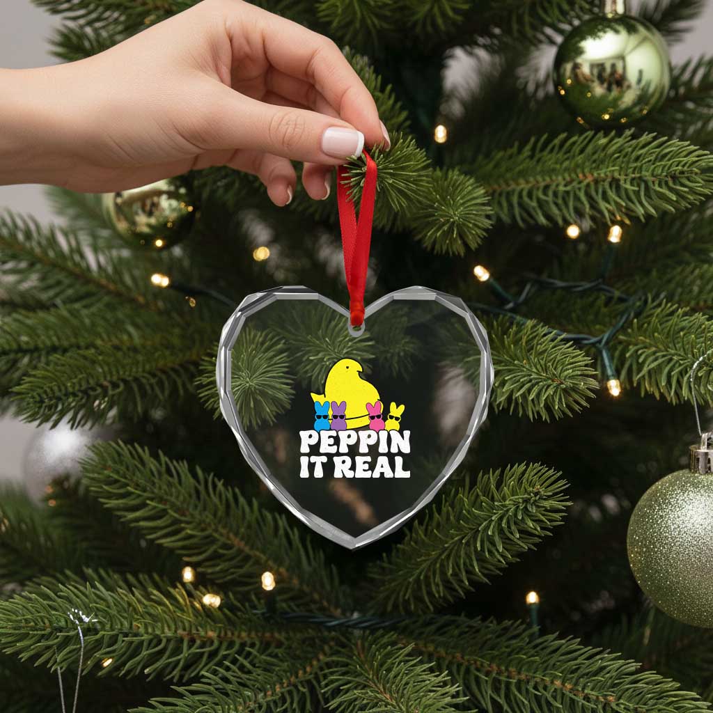 Easter Bunny Heart Crystal Glass Ornament Peepin It Real Rabbit Candy Easter - Wonder Print Shop