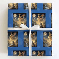 Easter Bunny Howling to the Moon Vintage Wrapping Paper Roll