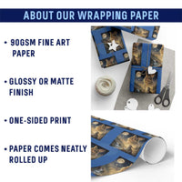 Easter Bunny Howling to the Moon Vintage Wrapping Paper Roll
