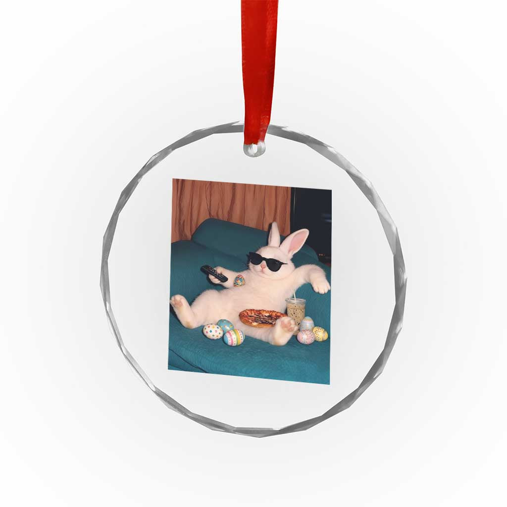 Easter Bunny Iced Coffee Crystal Glass Ornament Funny Animal Meme