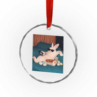 Easter Bunny Iced Coffee Crystal Glass Ornament Funny Animal Meme