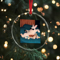 Easter Bunny Iced Coffee Crystal Glass Ornament Funny Animal Meme