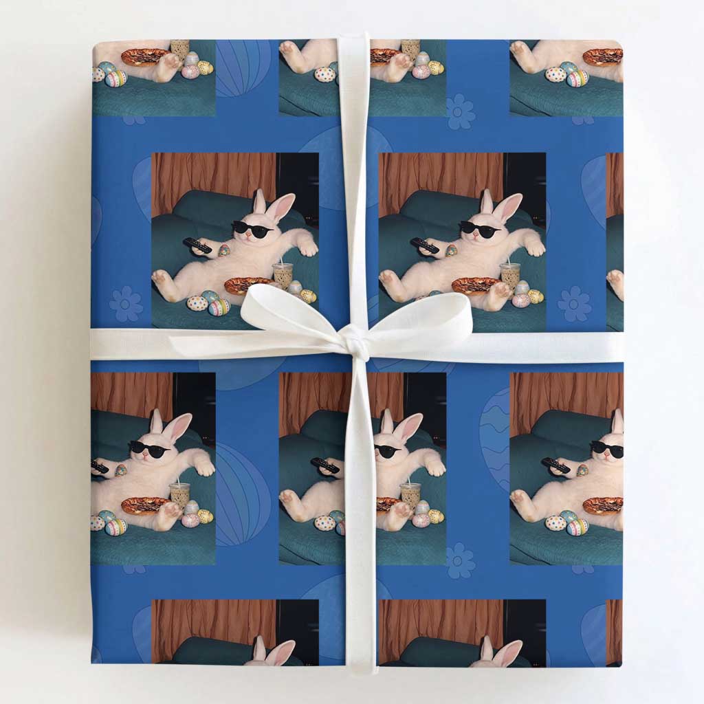 Easter Bunny Iced Coffee Wrapping Paper Roll Funny Animal Meme