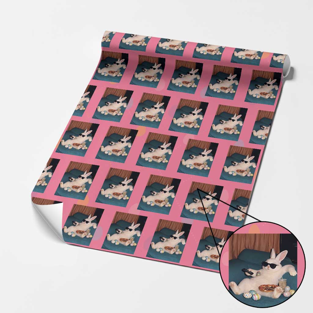 Easter Bunny Iced Coffee Wrapping Paper Roll Funny Animal Meme