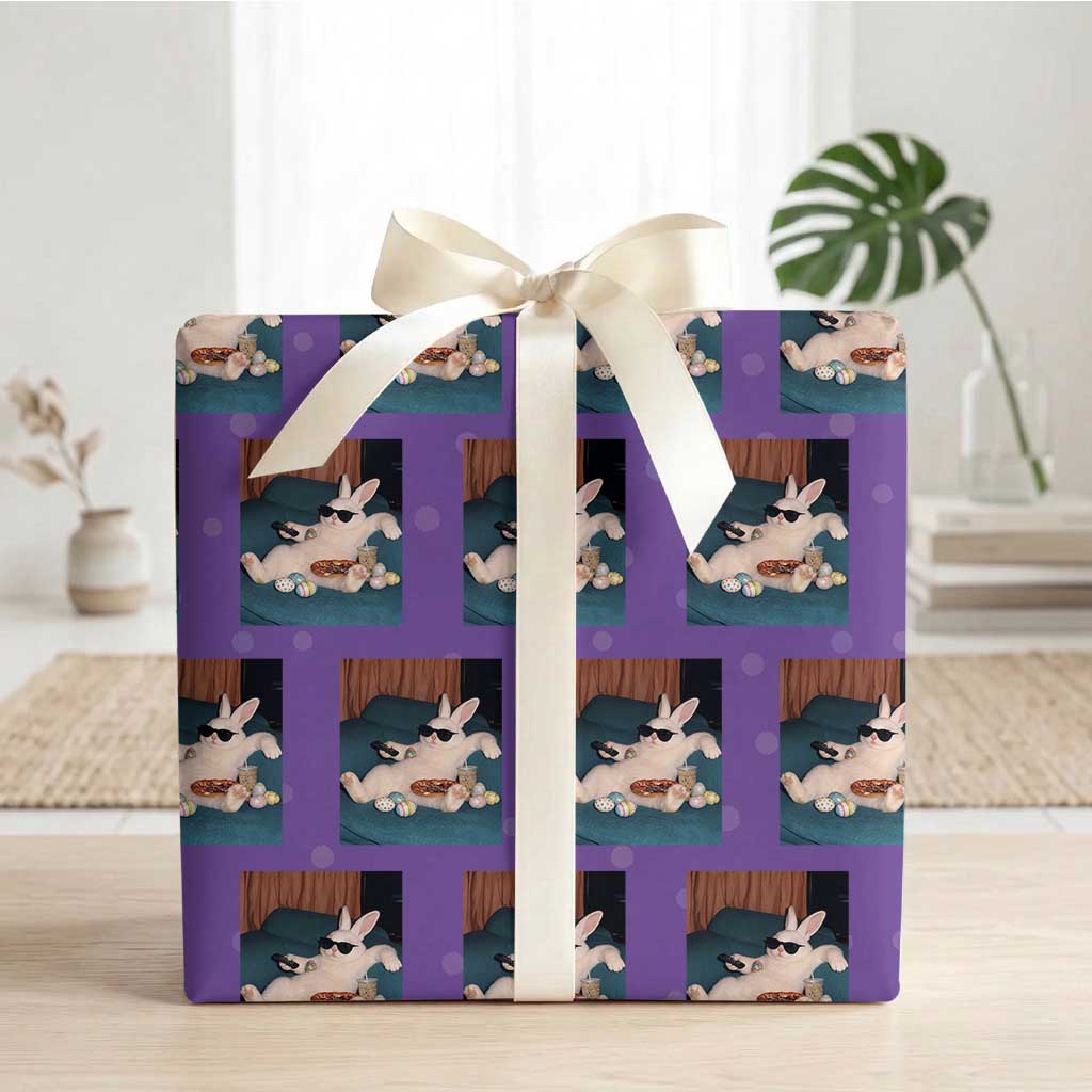 Easter Bunny Iced Coffee Wrapping Paper Roll Funny Animal Meme