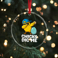 Easter Chicks Dig Me Crystal Glass Ornament Cute Chicken Dabbing Egg Hunt Toddler