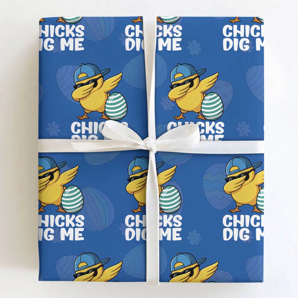 Easter Chicks Dig Me Wrapping Paper Roll Cute Chicken Dabbing Egg Hunt Toddler