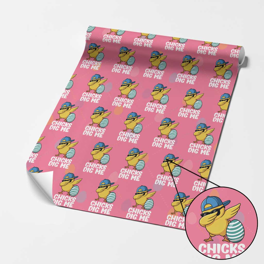 Easter Chicks Dig Me Wrapping Paper Roll Cute Chicken Dabbing Egg Hunt Toddler