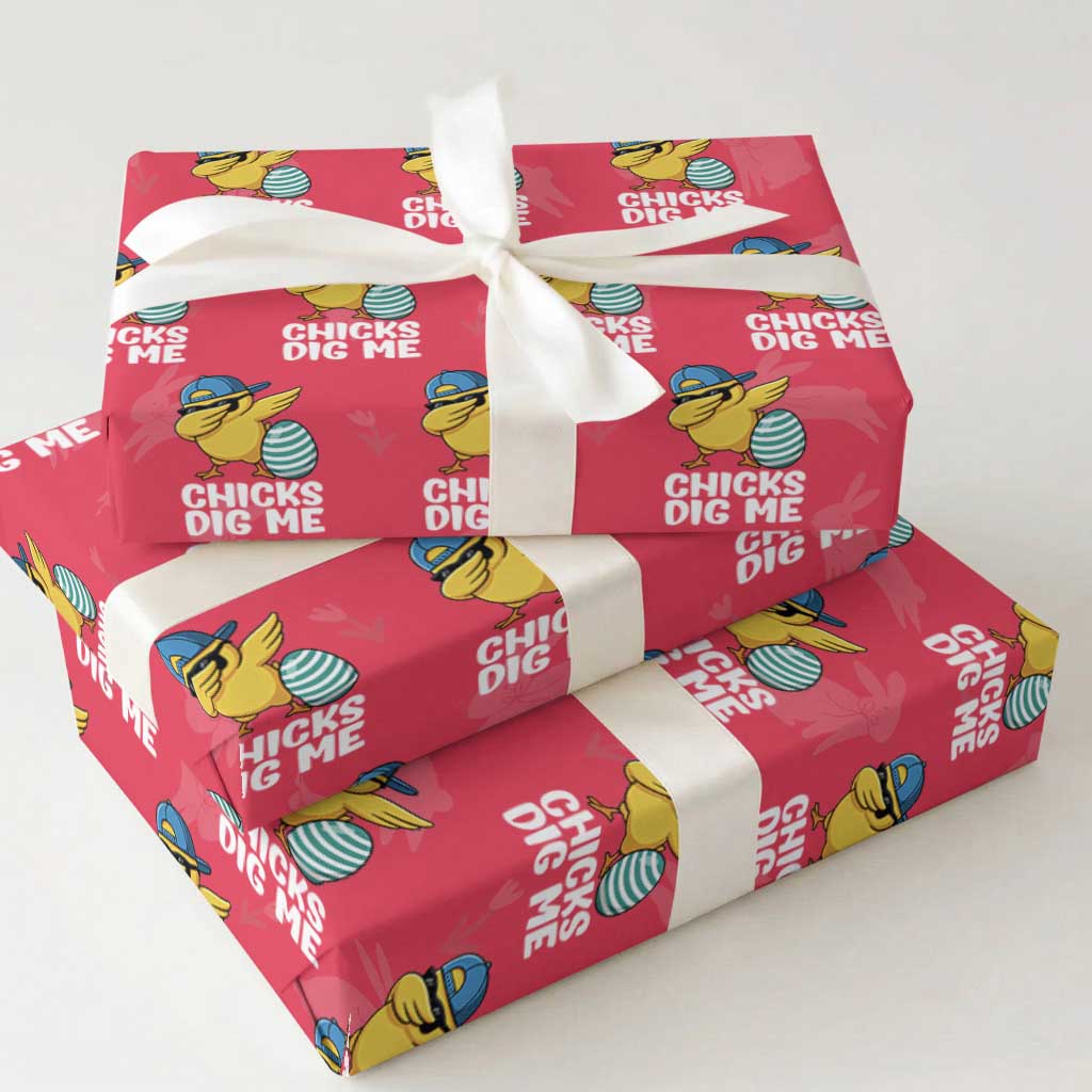 Easter Chicks Dig Me Wrapping Paper Roll Cute Chicken Dabbing Egg Hunt Toddler