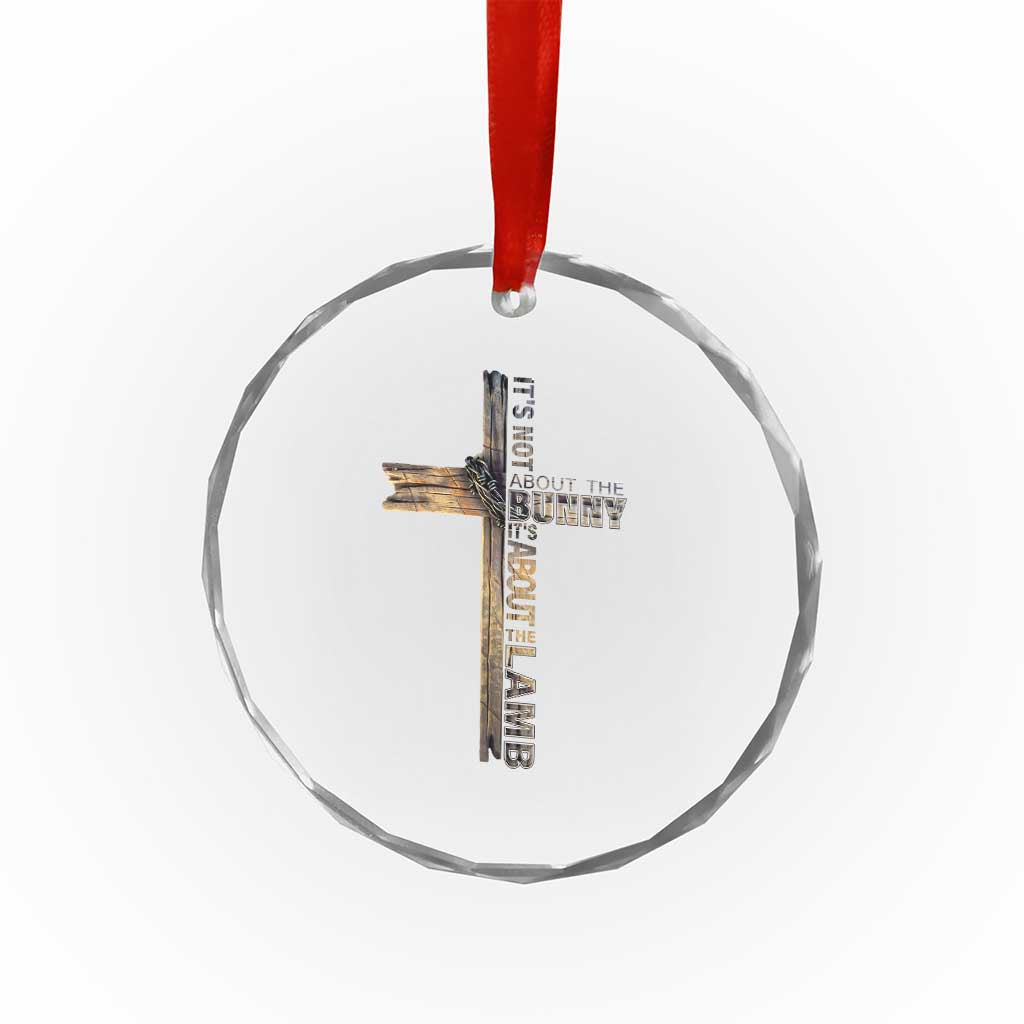 Easter Christian Crystal Glass Ornament Vintage Cross Farmhouse Religious Not About Bunny About the Lamb