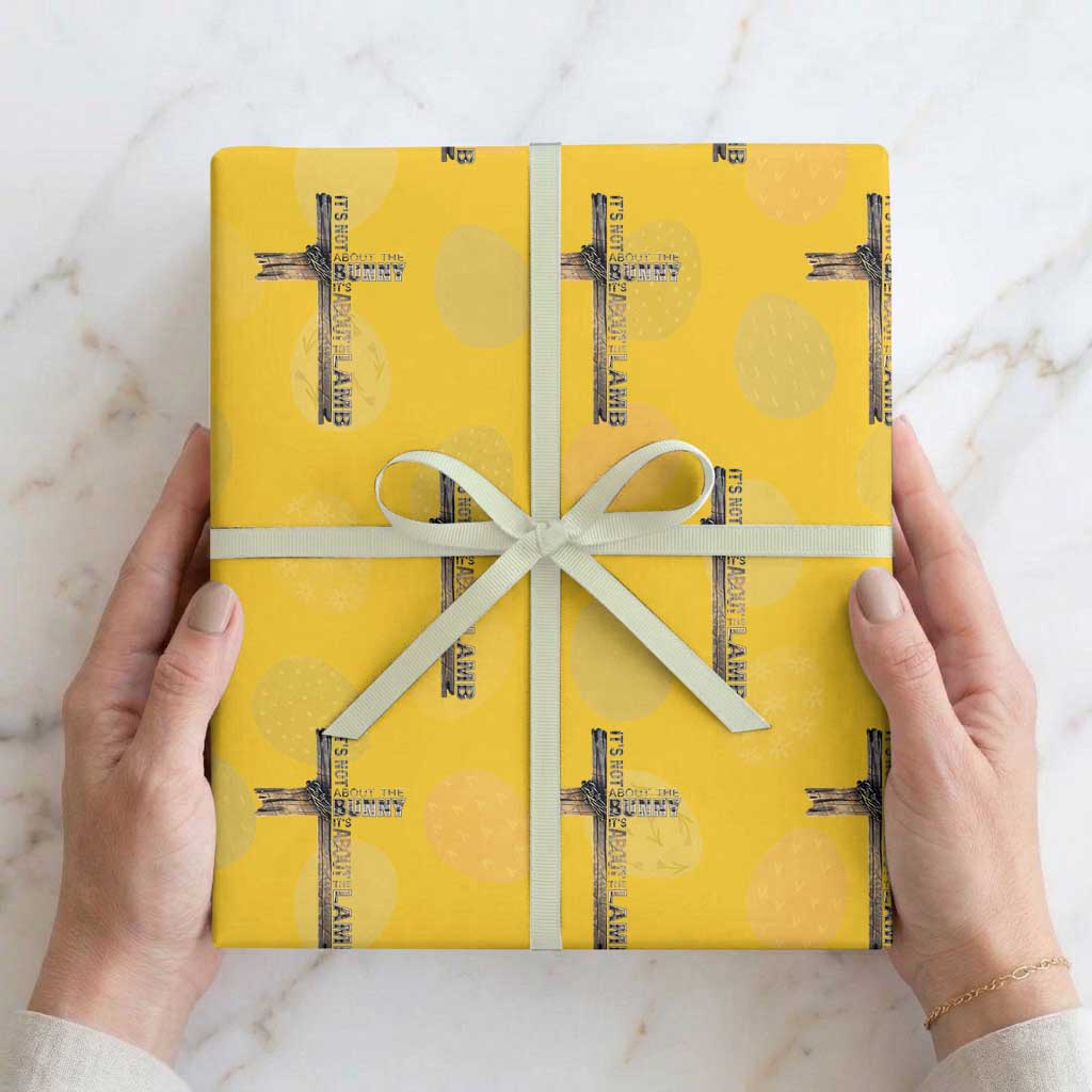 Easter Christian Wrapping Paper Roll Vintage Cross Farmhouse Religious Not About Bunny About the Lamb