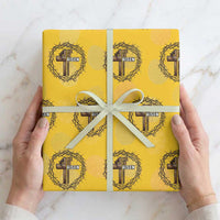 Easter Cross He is Risen Wrapping Paper Roll Jesus Christian Crown Of Thorns