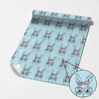 Easter Day Bunny Rabbit Face Tie Dye Glasses Wrapping Paper Roll