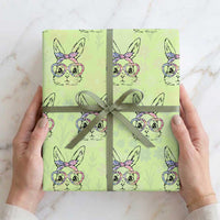 Easter Day Bunny Rabbit Face Tie Dye Glasses Wrapping Paper Roll
