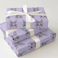 Easter Day Bunny Rabbit Face Tie Dye Glasses Wrapping Paper Roll