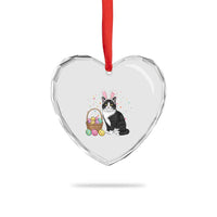 Easter Day Cat Bunny Ears Eggs Graphic Heart Crystal Glass Ornament - Wonder Print Shop