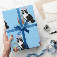 Easter Day Cat Bunny Ears Eggs Graphic Wrapping Paper Roll - Wonder Print Shop
