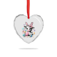 Easter Day Cow Heart Crystal Glass Ornament Cute Cow Bunny Heifer - Wonder Print Shop