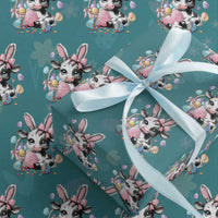 Easter Day Cow Wrapping Paper Roll Cute Cow Bunny Heifer