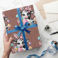 Easter Day Cow Wrapping Paper Roll Cute Cow Bunny Heifer - Wonder Print Shop