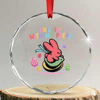 Easter Day Crystal Glass Ornament Chillin With My Peeps Bunnies - Wonder Print Shop