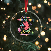 Easter Day Crystal Glass Ornament Chillin With My Peeps Bunnies - Wonder Print Shop