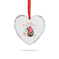Easter Day Heart Crystal Glass Ornament Chillin With My Peeps Bunnies - Wonder Print Shop