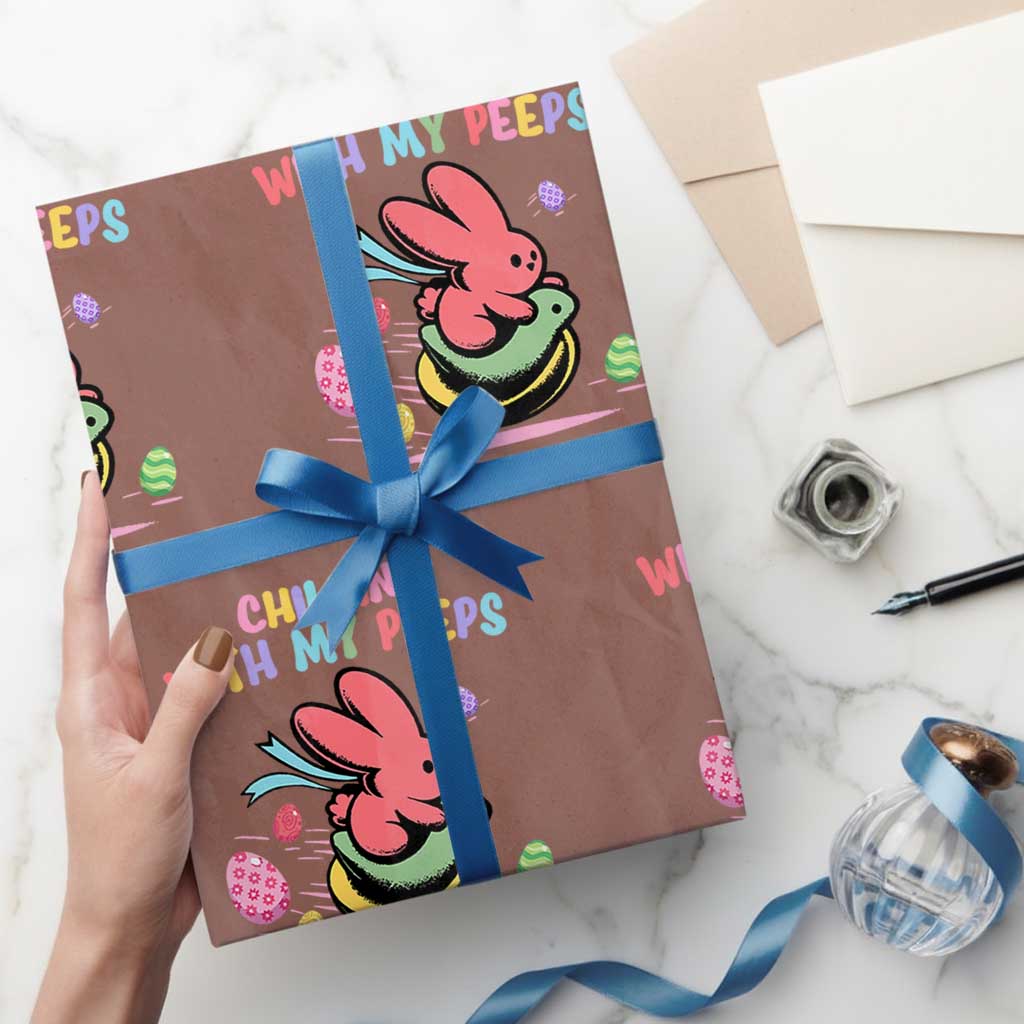 Easter Day Wrapping Paper Roll Chillin With My Peeps Bunnies - Wonder Print Shop