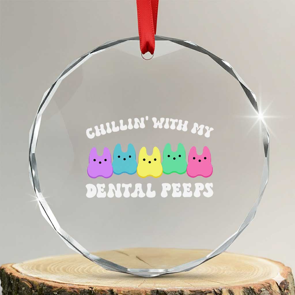 Easter Dental Bunny Crystal Glass Ornament Chilling With My Dental Peeps - Wonder Print Shop