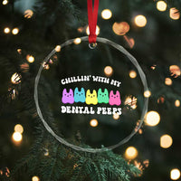 Easter Dental Bunny Crystal Glass Ornament Chilling With My Dental Peeps - Wonder Print Shop
