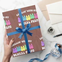 Easter Dental Bunny Wrapping Paper Roll Chilling With My Dental Peeps - Wonder Print Shop