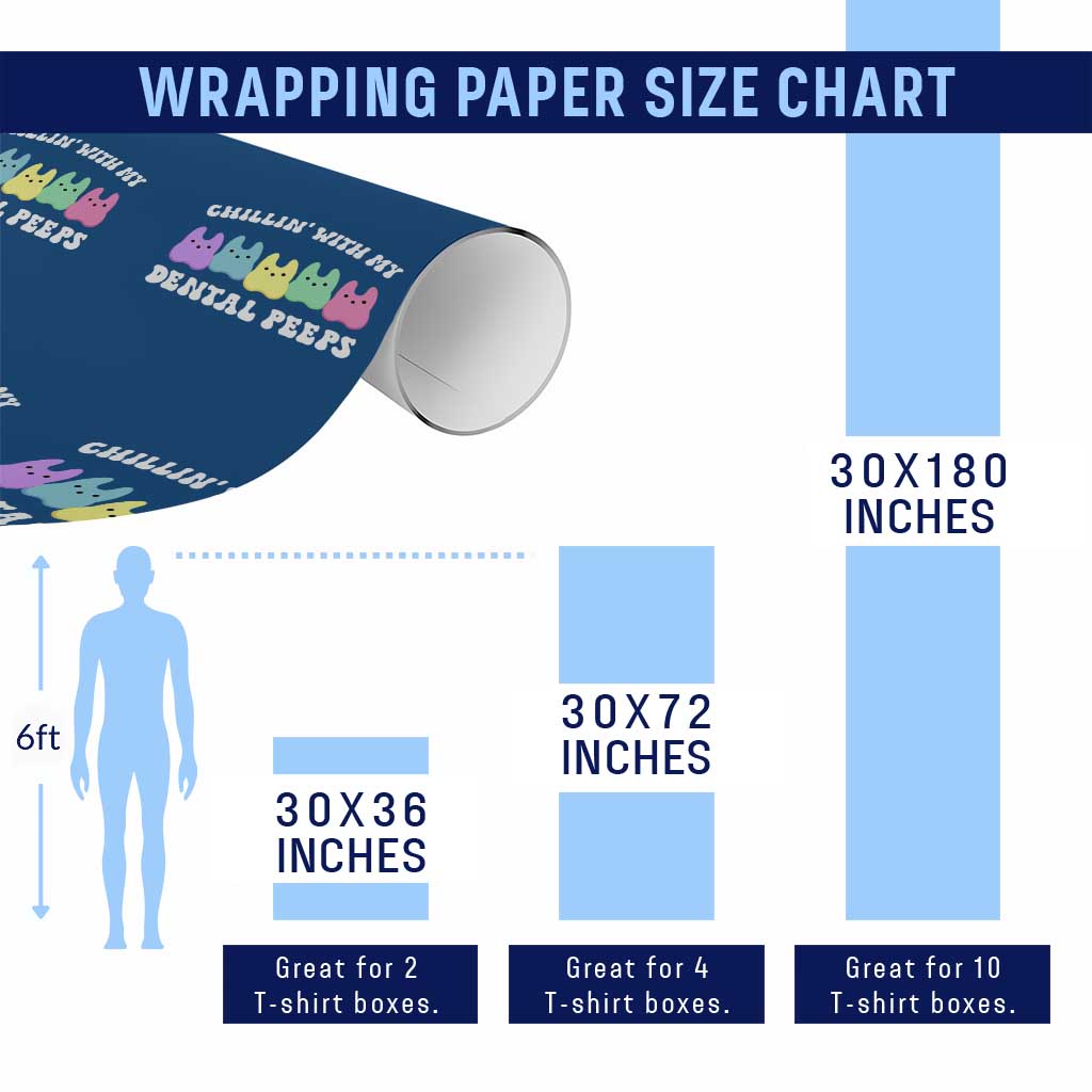 Easter Dental Bunny Wrapping Paper Roll Chilling With My Dental Peeps - Wonder Print Shop